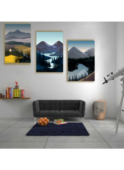 Buy Set Of 3 Framed Canvas Wall Arts Stretched Over Wooden Frame Paintings for Home Living Room Office Decor in Saudi Arabia