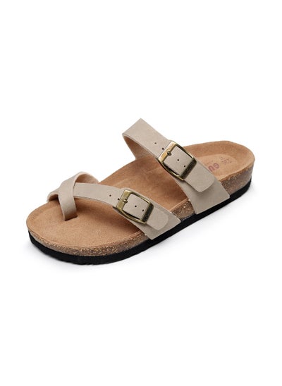 Buy Women Cork Footbed Slide Sandals With Arch Support, Comfortable Beach Sandals For Women Girls Ladies in UAE