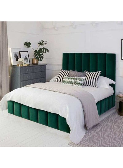 Buy Button Tufted Bed Green 100Cm in Egypt