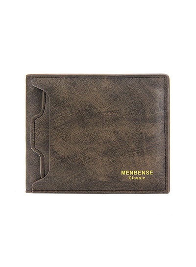 اشتري Wood Grain Classic Men's Leather Bifold Short Wallet Card Holder Money Bag with Commute Business 11.5 x 9.5 x 2cm في السعودية