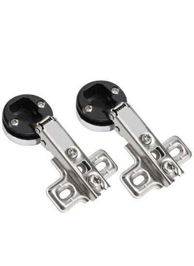 اشتري Glass Door Hinges, 2 Pcs Cabinet Door Hinges Solf Close Hinge Invisible Furniture Hinges, Straight Arm Hinges Match with 26mm Cup Screws(2Pcs Glass Door Hinge) في الامارات