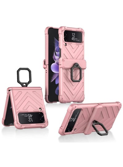 Buy For Samsung Galaxy Z Filp 4 Case Wave Ring- (Pink) in Egypt