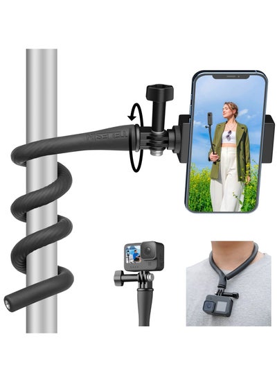 اشتري SYOSI Long Gooseneck Flexible Clamp, Selfie Stick Extension Long Arm Gooseneck Bracket Mount Clamp for GoPro Phones Camera Tripod Stand Neck Holder for Bike Motorcycle Boat Car Desk في الامارات