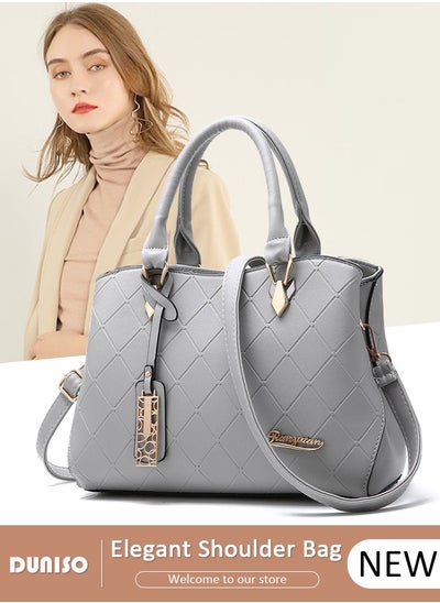 اشتري Women's Handbag with Removable Shoulder Strap, Soft PU Leather Elegant Tote Bag, Large Capacity Tote Shoulder Bag, Fashion Ladies Satchel Bag for Office Travel Daily في الامارات