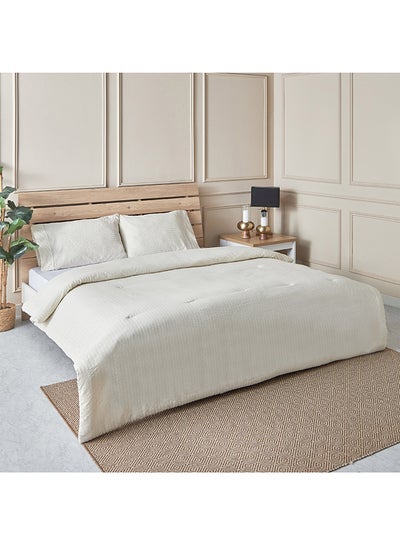 Buy Whimsy 3-Piece Cotton Seersucker King Comforter Set 235 x 220 cm in UAE