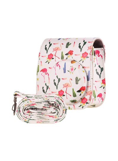 Buy Portable PU Leather with Shoulder Strap Camera Case White in Saudi Arabia