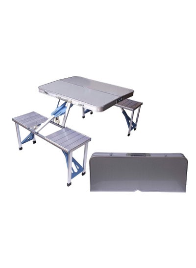 Buy Aluminum Folding Camping Picnic Table With 4 Seats Portable Set in UAE