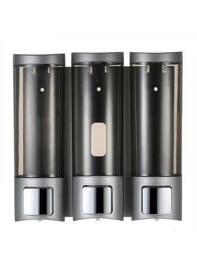 اشتري Manual Soap Dispensers Wall-mounted Three Chamber Shampoo Box Shampoo Shower Gel Liquid Soap Dispensers Rest Room Washroom Toilet Soap Dispenser & Holder 200ml*3 في السعودية