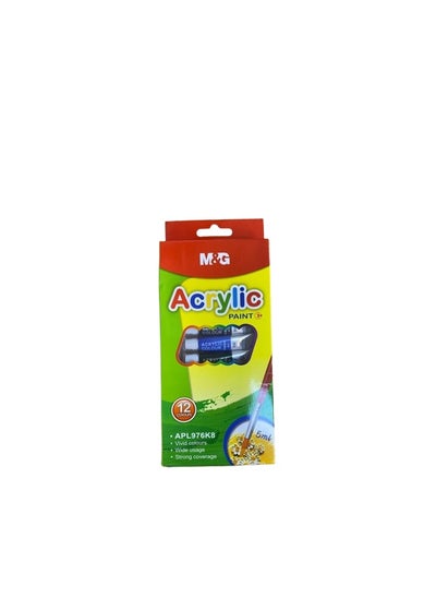 Buy M&G Acrylic Paint 5ml 12 Colours No: APL976K8 in Egypt