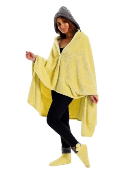 Buy Wearable Fleece set 3 pieces Yellow* Gray in Egypt