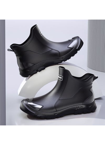 Buy Stylish Short Tube Mens Rain FootwearBlack Black in UAE