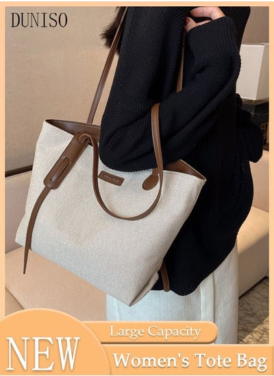 اشتري Women's Shoulder Tote Bag Canvas Handbag For Women Large Capacity Bucket Bag Fashionable Travel Messenger Shoulder Bag for Ladies Girls College Students في الامارات