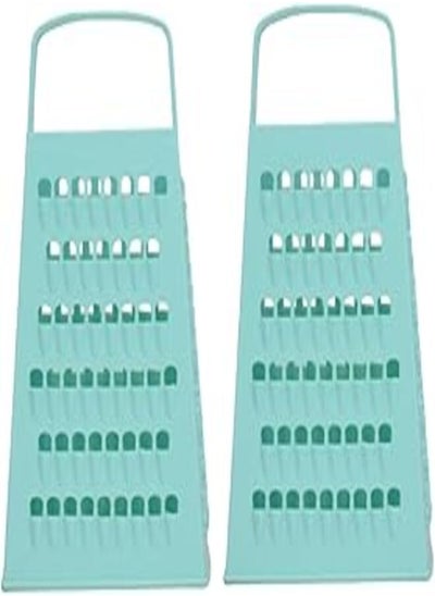 Buy Generic Stainless Steel Multifunction Grater With Handle Set Of 2 Pieces For Kitchen - Turquoise in Egypt