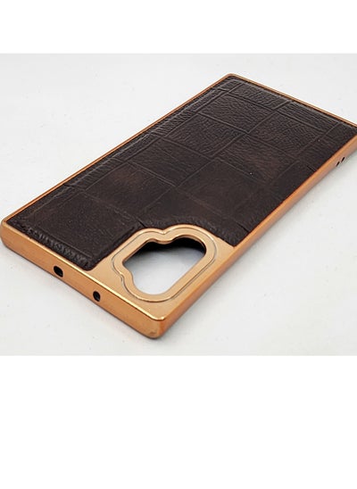 اشتري Samsung Galaxy Note 10+ Plus Leather Phone Case Soft & Full Protection With Metal Sides - Dark Brown في مصر