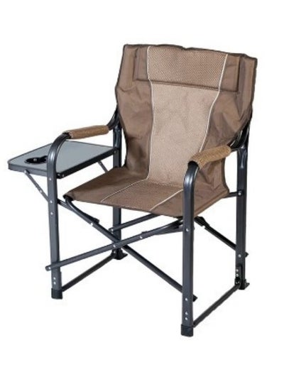 Buy Folding chair with armrest and side table, picnic seat, sports chair, outdoor chair and garden chair in Saudi Arabia