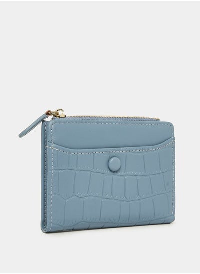 اشتري Croc Textured Card Holder with Zip Pocket في السعودية