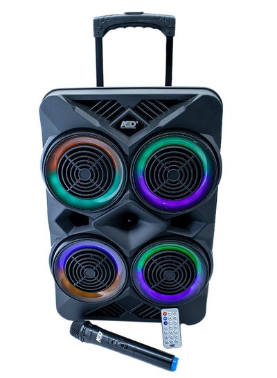 Buy Trolley Speaker 4  Wireless Microphone and Disco Light & Remote | 2700 Watts in UAE