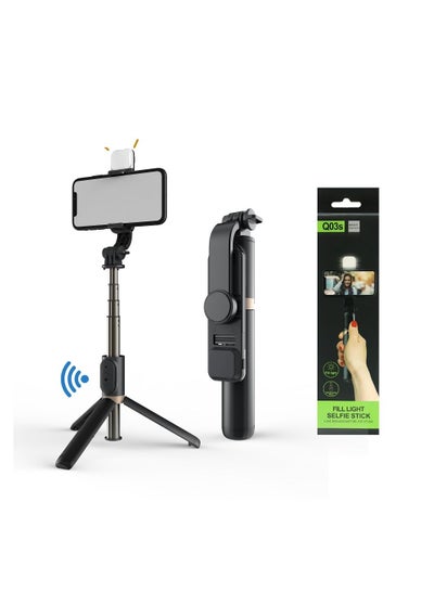 Buy Q03S Fill Light Bluetooth Selfie Stick Tripod Mobile Phone Holder in UAE