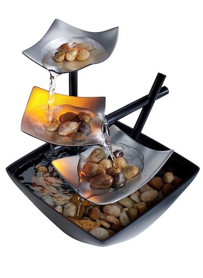 Buy Tabletop fountain, home decor soothing sound machine with automatic pump, deep basin and natural river rocks. Perfect for home office decor, living room decor or bedroom decor in Saudi Arabia