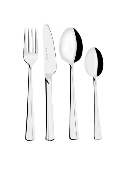 Buy Serenk Paris 24-Piece Stainless Steel Cutlery Set - Durable Spoons and Forks for Everyday Use, Elegant Kitchen and Dining Set in UAE