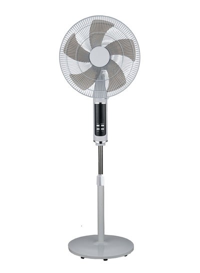 اشتري 16 inch 55W Pedestal Stand Fan 90⁰ Oscillation Directions 3 Speed Levels 5 Leaf Blade 7.5H Timer with Remote Control في الامارات