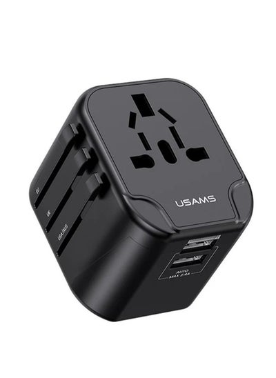 Buy USAMS US-CC173 T55 12W Dual USB Universal Travel Charger US / AU / EU / UK Plug Converter in UAE