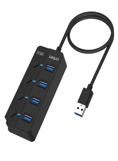 Buy USB HUB Onten 4-Port USB 3.0 Data Hub with Individual On Off switches and Lights for MacBook Laptop Surface Pro PC Flash Drive Mobile HDD 2.4FT0.75M in UAE