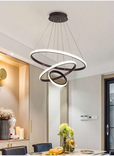 اشتري Modern Pendant Lamp LED Rings Circle Ceiling Hanging Chandelier في الامارات