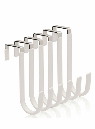 Buy Over the Door Hook, 6 Pack Sturdy Metal Hook Fitting Two Sized Doors Hangers and The Hooks for Hanging Clothes Towels Coats More in Saudi Arabia
