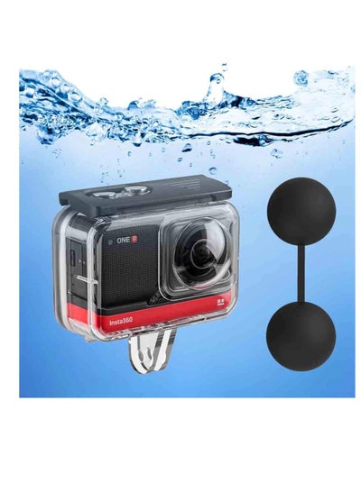 Buy Dive Case, KASTWAVE for Insta360 ONE R 360 Degree Action Camera, Waterproof Housing Underwater Diving Shell 45M/148FT with Thumbscrew Accessory - Anti-Fog Insert Kits in UAE
