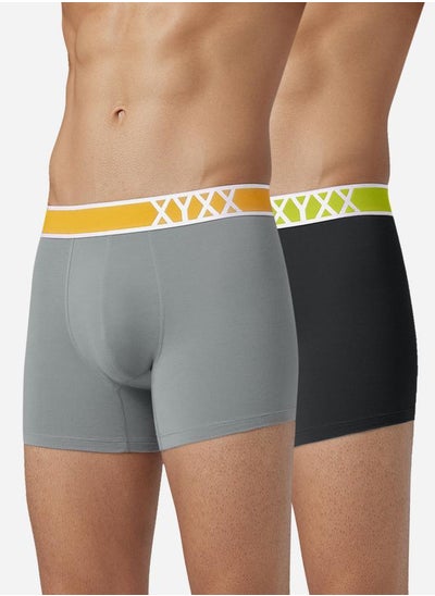 Buy Pack of 2 - Micromodal Logo Waistband Antimicrobial Trunks in Saudi Arabia