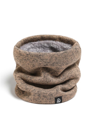 اشتري Mens Knitted Fleece Collar Winter Warm Neck ScarfWB35-4 khaki WB35-4 khaki في الامارات