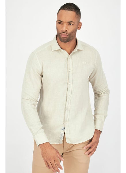 اشتري Men Regular Fit Long Sleeve Casual Shirt, Willow Grey في السعودية