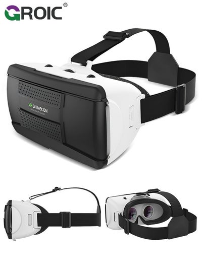 اشتري 3D VR Headset Compatible with Android/iOS, Virtual Reality Game System, Black Smart VR Glasses, 360° Panoramic Immersive Experience, Universal Virtual Reality Goggles for Kids & Adults, Myopia Within في السعودية