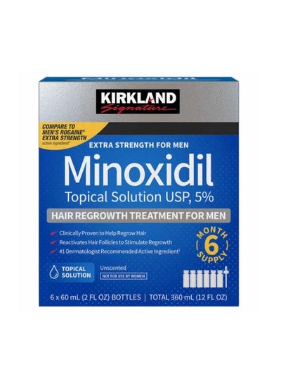 Buy Pack Of 6 Minoxidil 5% Extra Strength Hair Regrowth Bottles 60ml in UAE