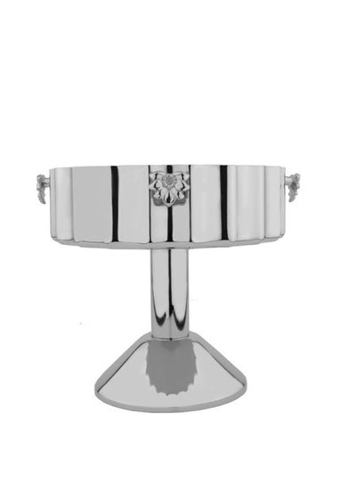 Buy Arabest Round Serving Tray Chrome in Saudi Arabia