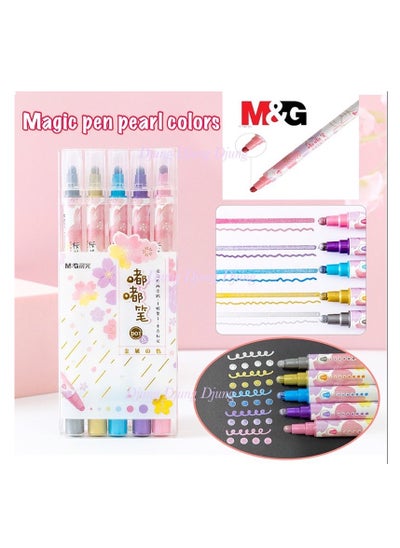 اشتري M&G Chenguang set Sakura of Double headed, 5-color pearl colored Meiji pens - No:ACP901K0 في مصر