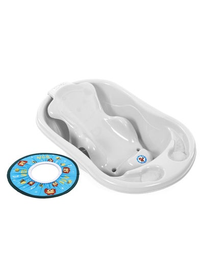 اشتري Sunbaby Buy 2 Get 1 (Sunbaby Splash Bathtub, Baby Sling with Powder Puff Free) - Blue/White في الامارات