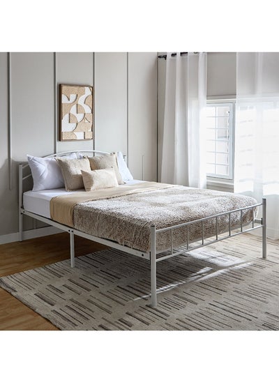 Buy Cornell Frost Queen Metal Bed 208 x 90 x 166 cm, Mattress Size - 160x200cm in UAE