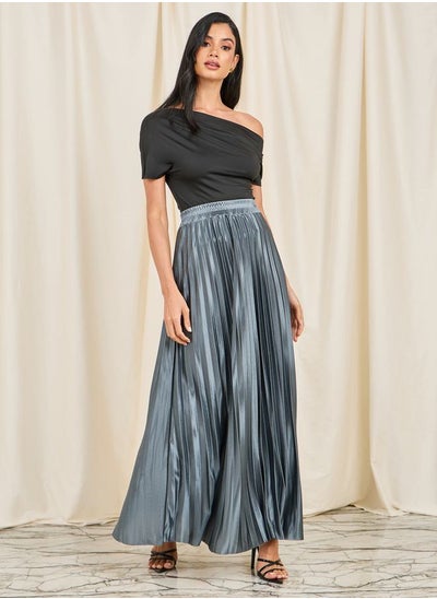 اشتري Satin Pleated High Rise A-Line Maxi Skirt في السعودية