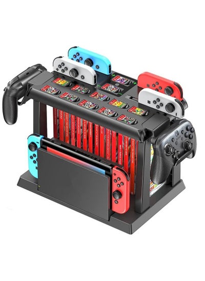 Buy For Switch Games Organizer Station with Controller Charger, Charging Dock for Nintendo Switch, OLED Joycons, Switch Storage and Organizer for Games, TV Dock, Pro Controller, Accessories Kit Storage in Saudi Arabia