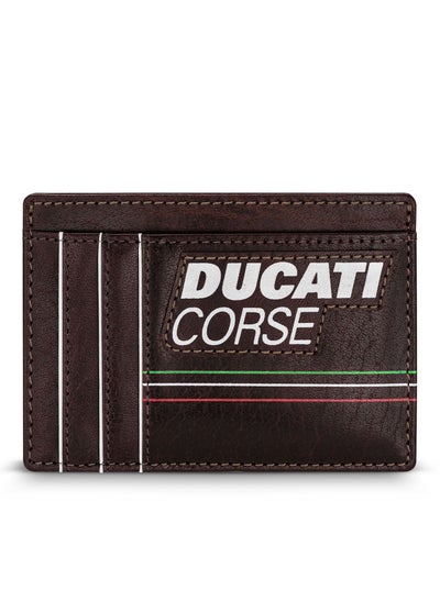 اشتري Ducati Corse Stile Brown Genuine Leather Card Holder For Men - DTLGD2200602 في الامارات