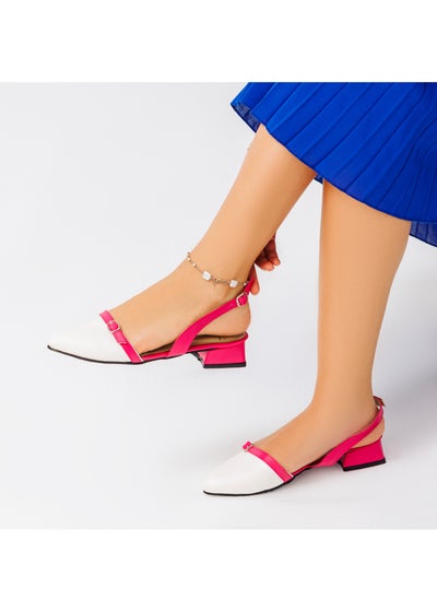 Buy Shoes Mid Heels Leather With Buckle SN-813 - Fuchsia in Egypt