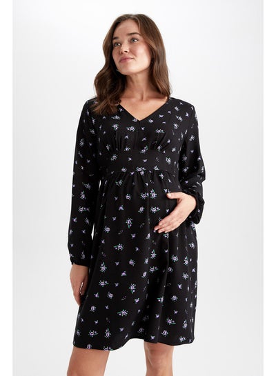 Buy Woman Fit And Flare Long Sleeve Maternity Dress in Egypt