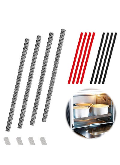 اشتري Oven Rack Shields, 4 Pack Heat Resistant Silicone Oven Rack Cover 14 Inches Long Oven Rack Edge Protector, Protect Against Burns and Scars Protector Hot Strip (Grey) في السعودية