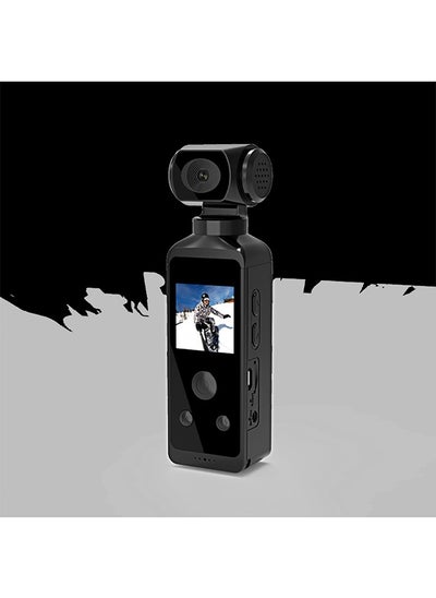 اشتري 4K Sports Pocket Camera 270-degree rotation Creative Handheld camera Outdoor sports camera, with 16GB memory card, 1.33 inch HD screen, 10000 mah battery, long life, can be connected to external micro في السعودية