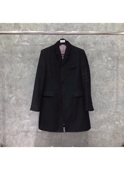 Buy Mens Autumn Winter Casual Fashion Trench CoatBlack Black in Saudi Arabia