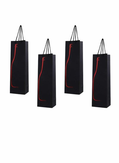 Buy 12pcs Wine Gift Paper Bags Single Bottle Wine Gift Bags Red Wine Tote Bags with Handles Champagne Carrying Bags for Party Business Retail Merchandise in UAE