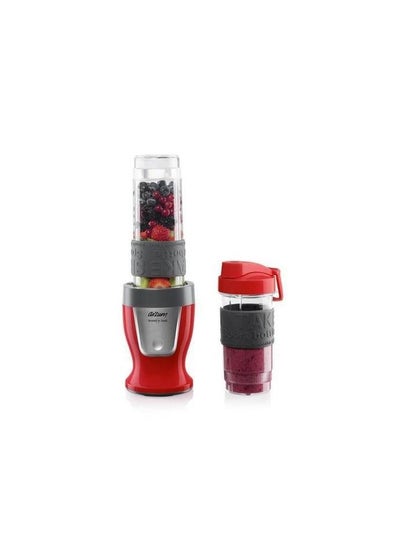 Buy Arzum Personal Blender 300 watt Contains 2 containers of 570ml and 400ml , Anti-rust stainless steel blades with serrated edges for crushing ice . Features a non slip base - AR1032  Red in Egypt