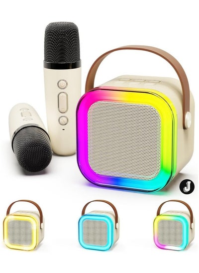 Buy NEW Mini Karaoke Machine with 2 Wireless Microphones – Portable Bluetooth Speaker for Kids and Adults in UAE